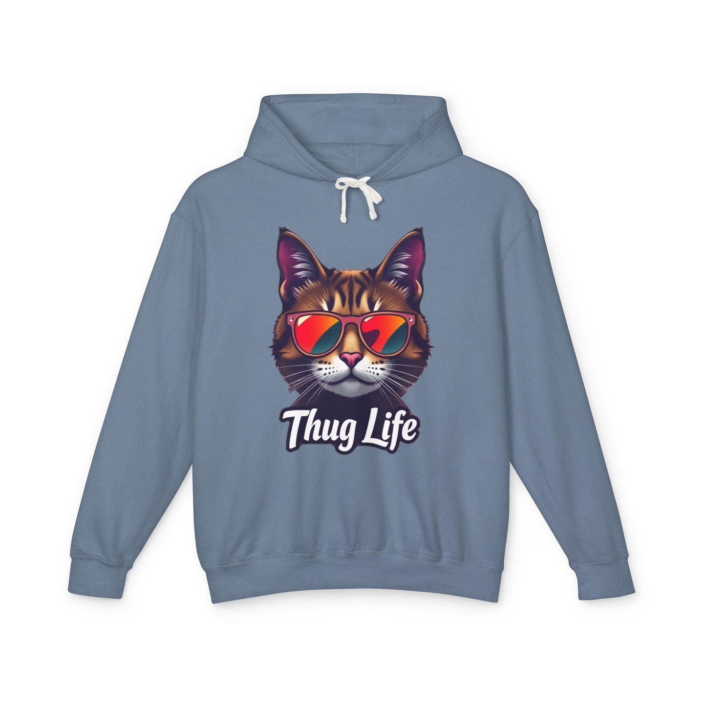 Thug Life Cat Hoodie Funny Gangster Pet Hoodie Hip Hop Animal Hoodie Streetwear Lover Gift Cool Rap Style Animal Graphic Hoodie Urban