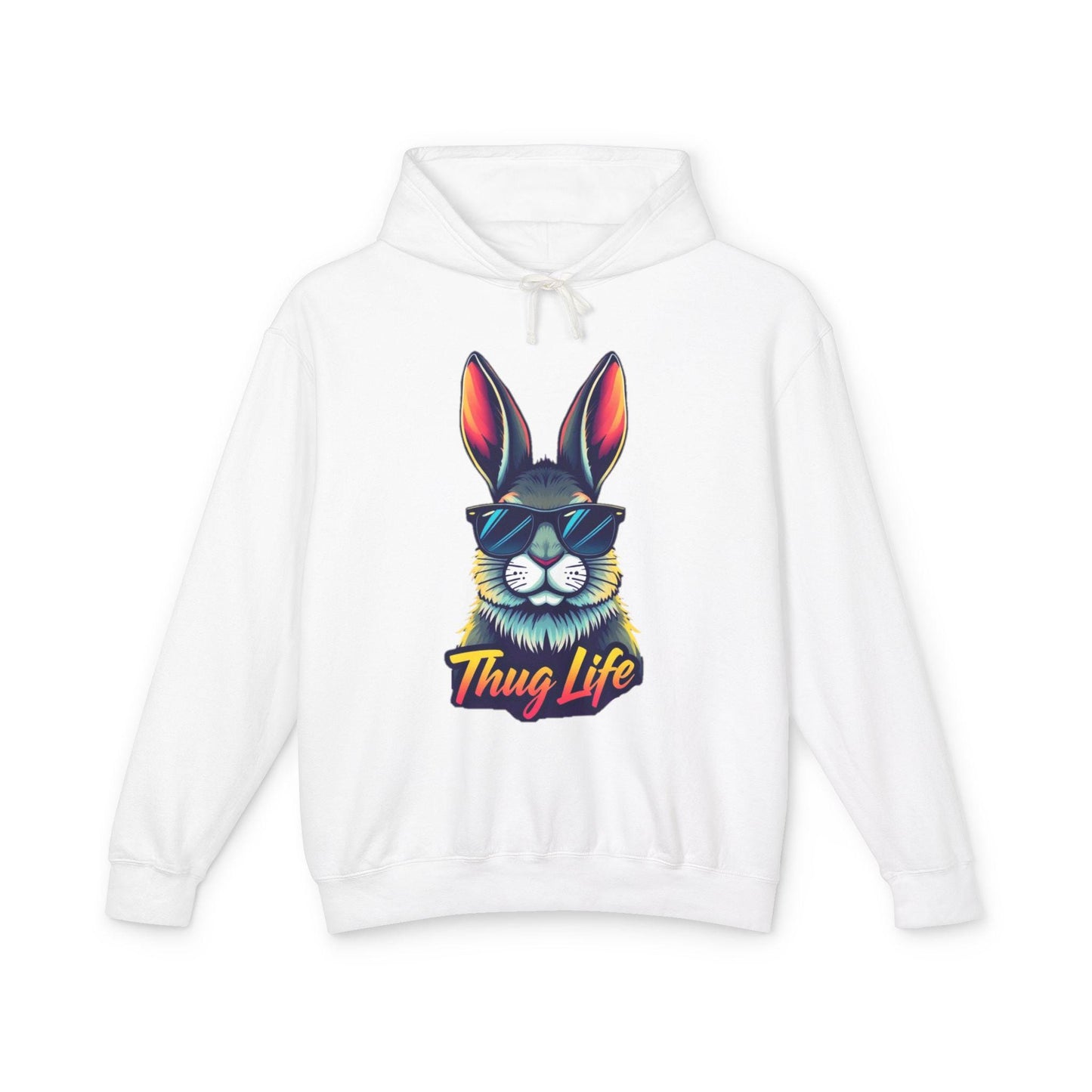Thug Life Rabbit Hoodie Funny Gangster Pet Hoodie Hip Hop Animal Hoodie Streetwear Lover Gift Cool Rap Style Animal Graphic Hoodie Urban
