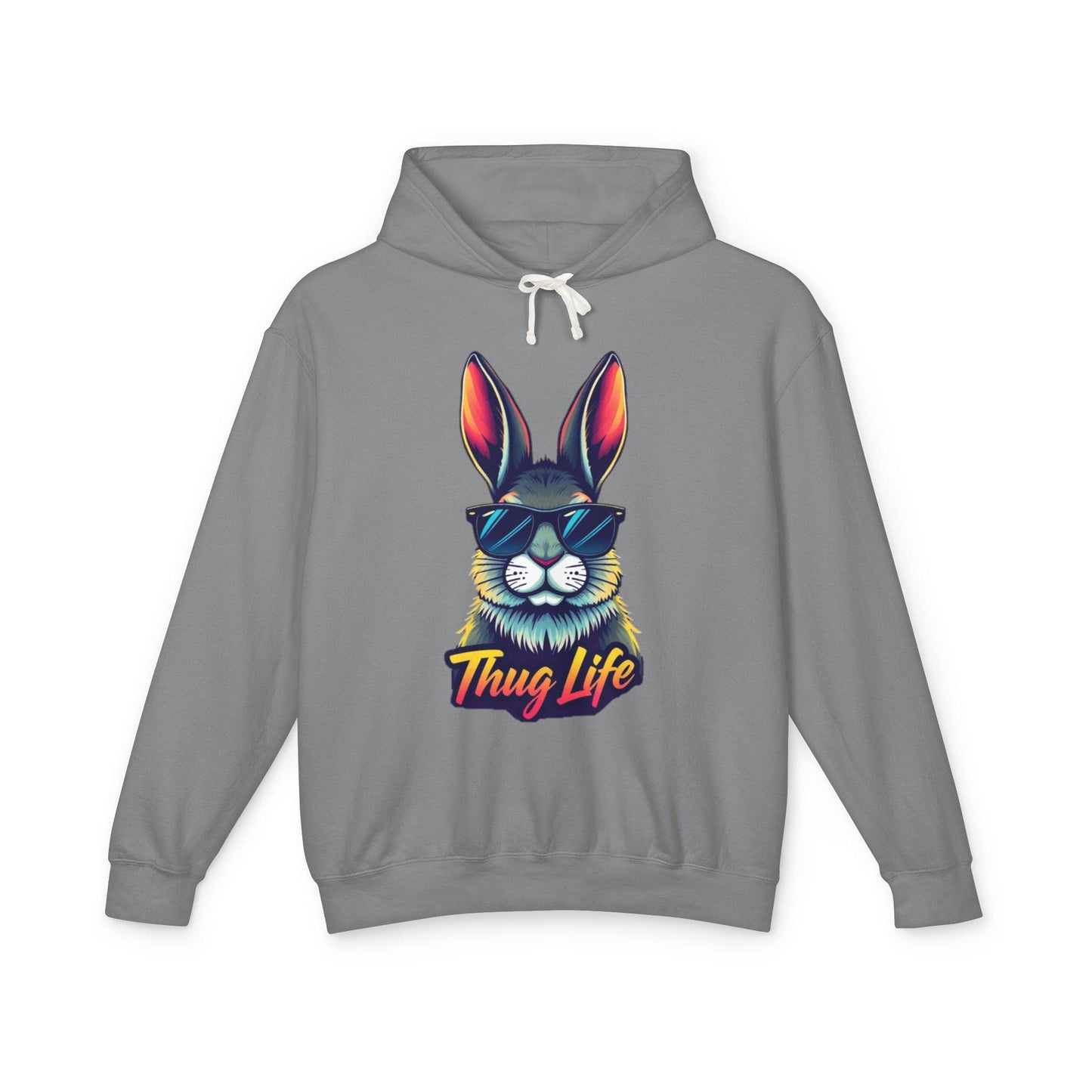 Thug Life Rabbit Hoodie Funny Gangster Pet Hoodie Hip Hop Animal Hoodie Streetwear Lover Gift Cool Rap Style Animal Graphic Hoodie Urban