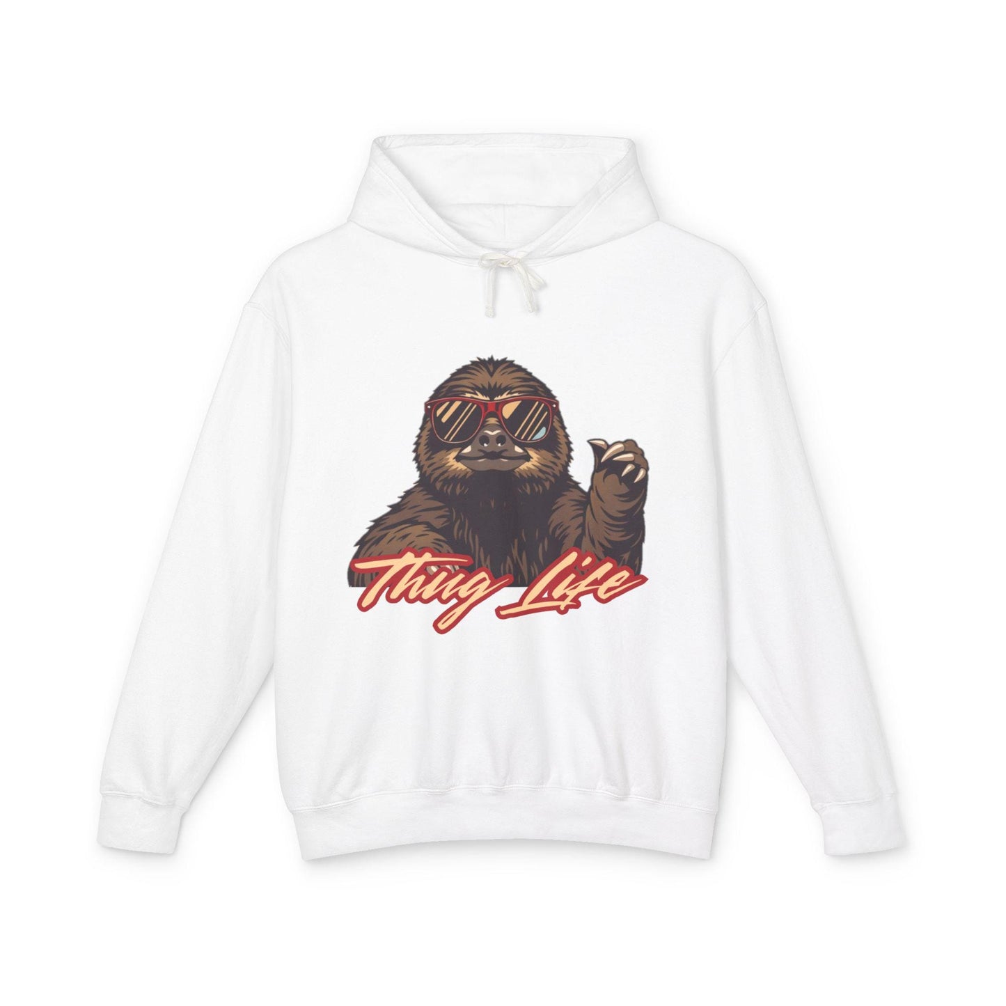Thug Life Sloth Hoodie Funny Gangster Pet Hoodie Hip Hop Animal Hoodie Streetwear Lover Gift Cool Rap Style Animal Graphic Hoodie Urban