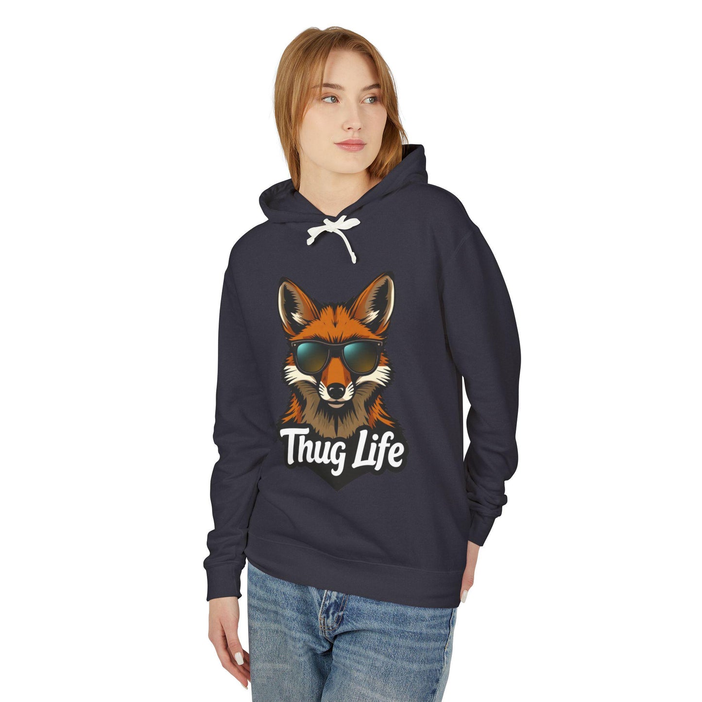 Thug Life Fox Hoodie Funny Gangster Pet Hoodie Hip Hop Animal Hoodie Streetwear Lover Gift Cool Rap Style Animal Graphic Hoodie Urban