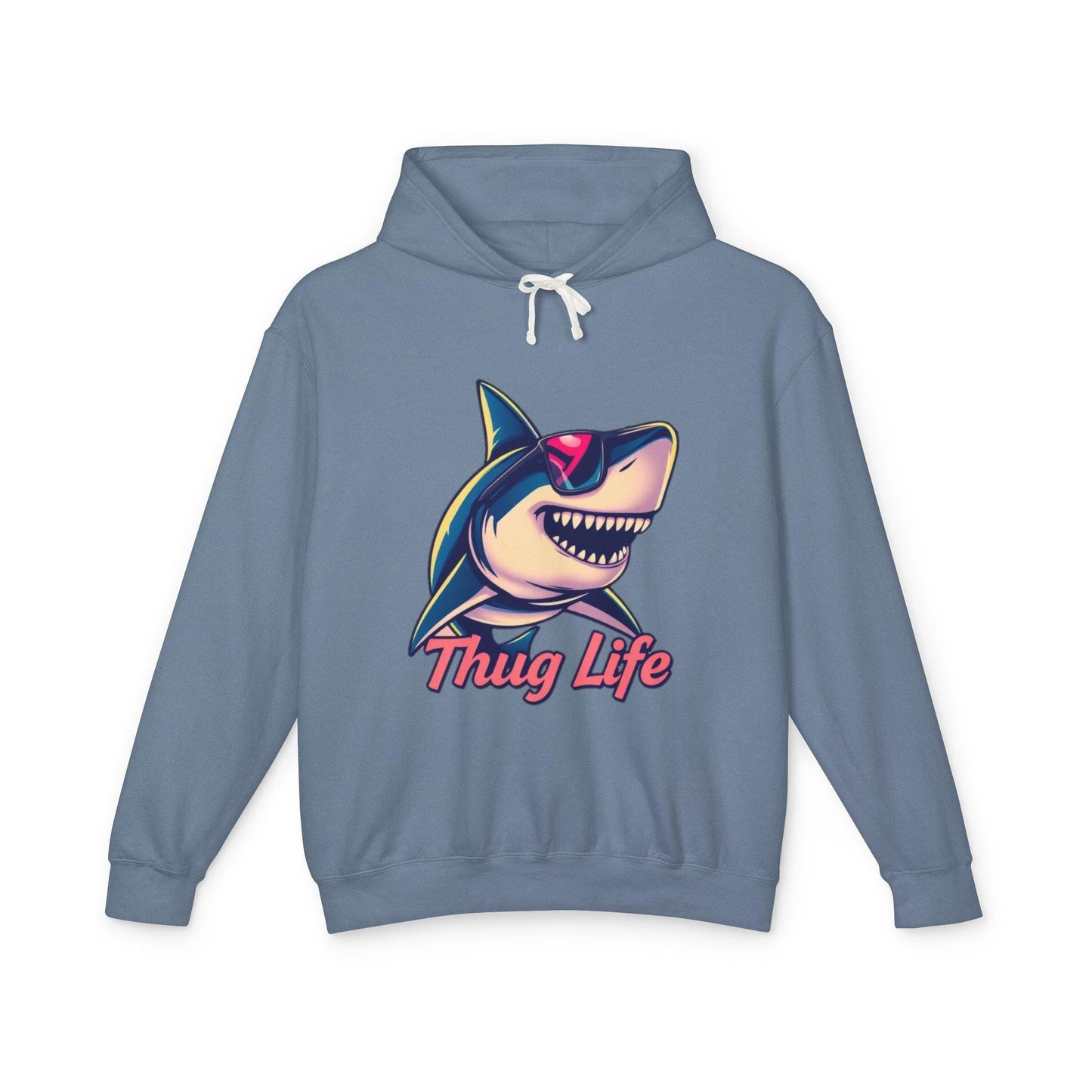 Thug Life Shark Hoodie Funny Gangster Pet Hoodie Hip Hop Animal Hoodie Streetwear Lover Gift Cool Rap Style Animal Graphic Hoodie Urban