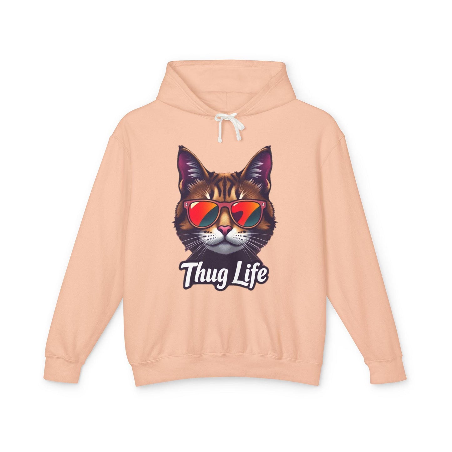 Thug Life Cat Hoodie Funny Gangster Pet Hoodie Hip Hop Animal Hoodie Streetwear Lover Gift Cool Rap Style Animal Graphic Hoodie Urban