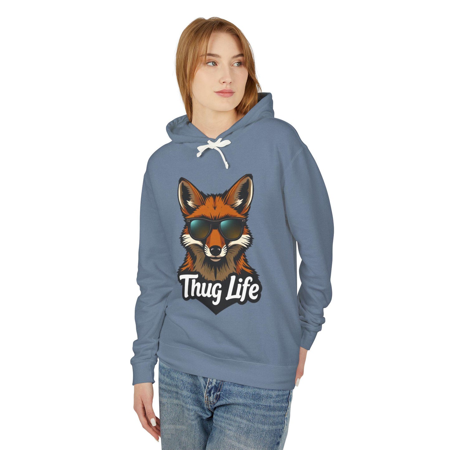 Thug Life Fox Hoodie Funny Gangster Pet Hoodie Hip Hop Animal Hoodie Streetwear Lover Gift Cool Rap Style Animal Graphic Hoodie Urban