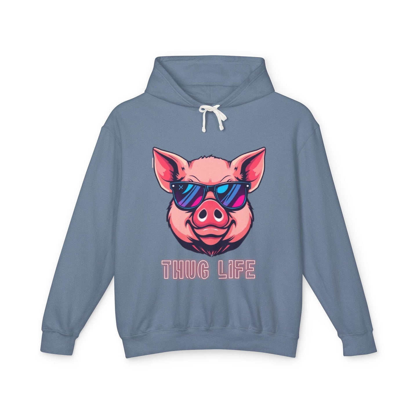 Thug Life Pig Hoodie Funny Gangster Pet Hoodie Hip Hop Animal Hoodie Streetwear Lover Gift Cool Rap Style Animal Graphic Hoodie Urban