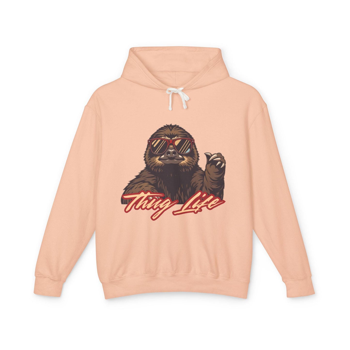 Thug Life Sloth Hoodie Funny Gangster Pet Hoodie Hip Hop Animal Hoodie Streetwear Lover Gift Cool Rap Style Animal Graphic Hoodie Urban