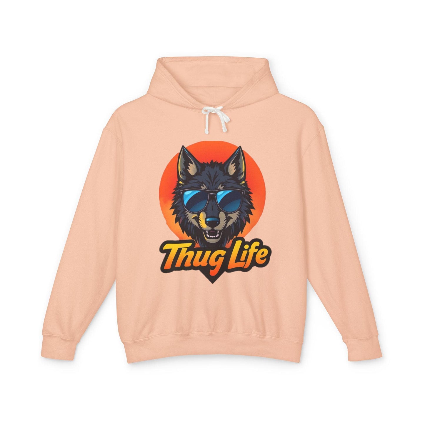 Thug Life Wolf Hoodie Funny Gangster Pet Hoodie Hip Hop Animal Hoodie Streetwear Lover Gift Cool Rap Style Animal Graphic Hoodie Urban