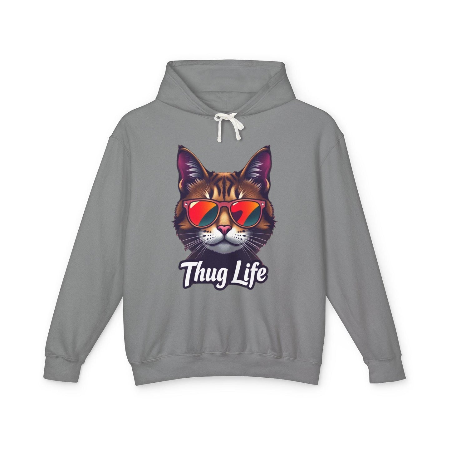 Thug Life Cat Hoodie Funny Gangster Pet Hoodie Hip Hop Animal Hoodie Streetwear Lover Gift Cool Rap Style Animal Graphic Hoodie Urban