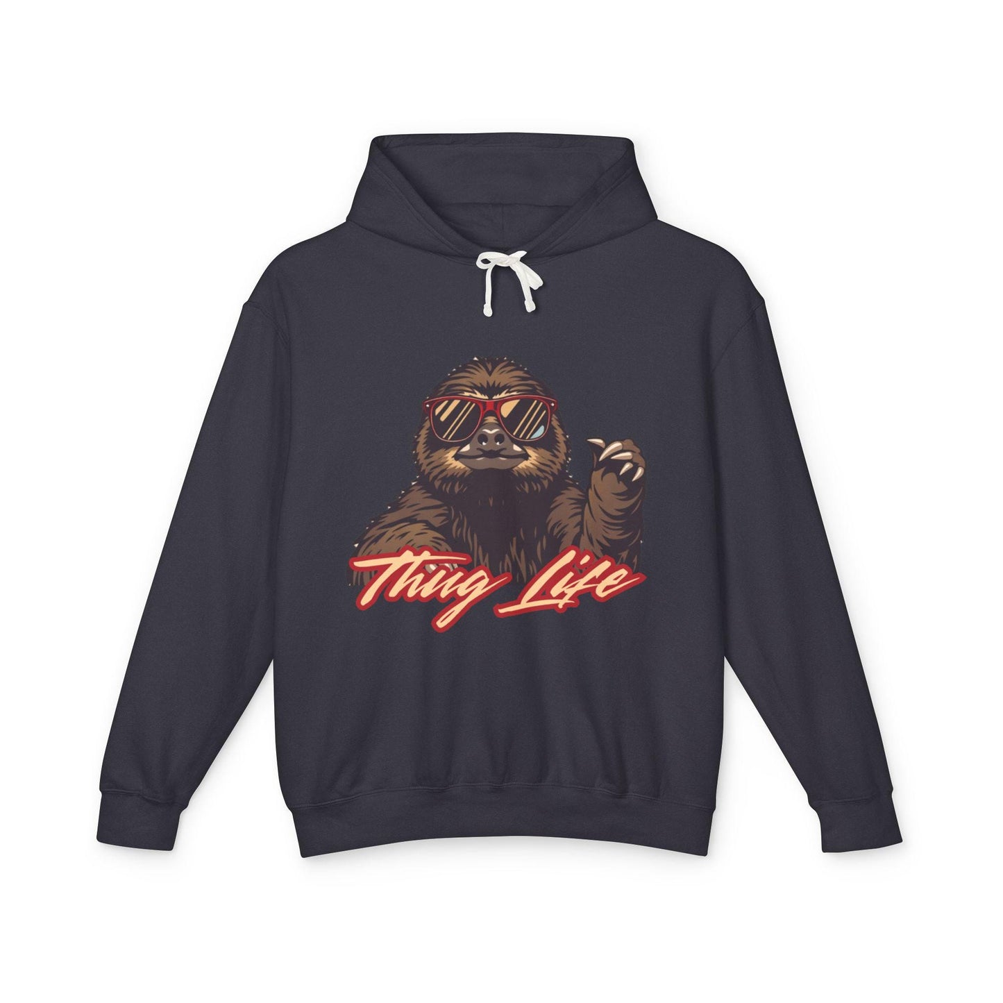Thug Life Sloth Hoodie Funny Gangster Pet Hoodie Hip Hop Animal Hoodie Streetwear Lover Gift Cool Rap Style Animal Graphic Hoodie Urban