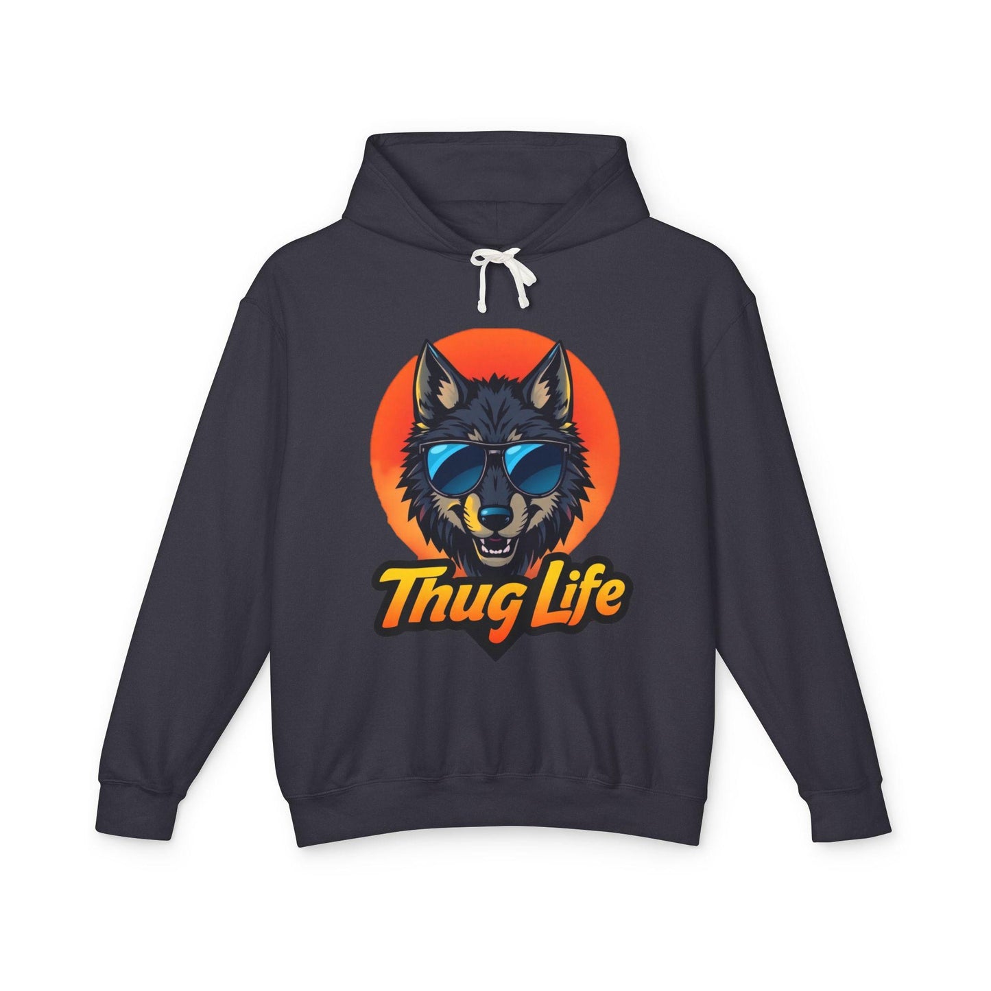 Thug Life Wolf Hoodie Funny Gangster Pet Hoodie Hip Hop Animal Hoodie Streetwear Lover Gift Cool Rap Style Animal Graphic Hoodie Urban