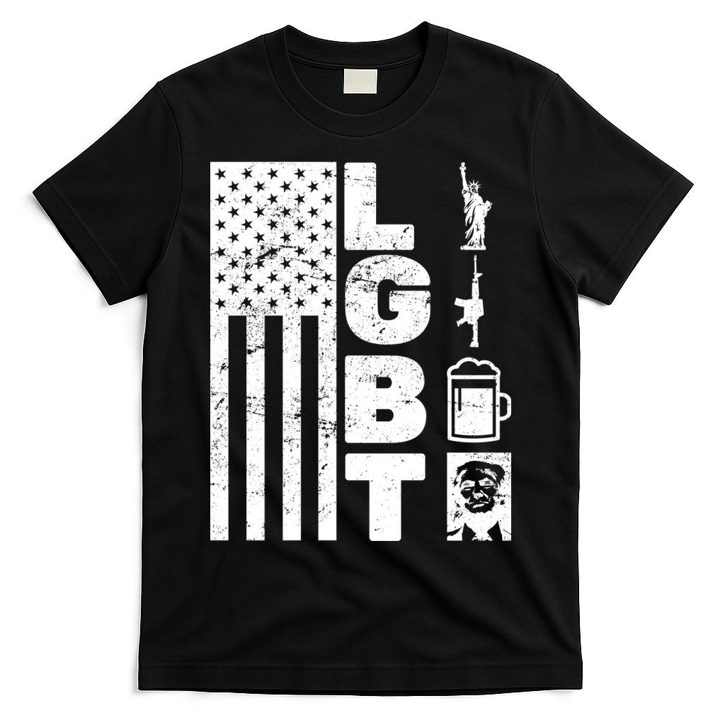 LGBT Flag Liberty Guns Beer Donald Trump T-Shirt