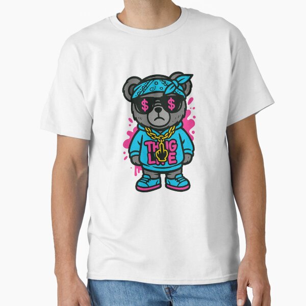 Thug Life Bear – Gangsta Plush Street Art – Hood Attitude Teddy Design Classic T-Shirt