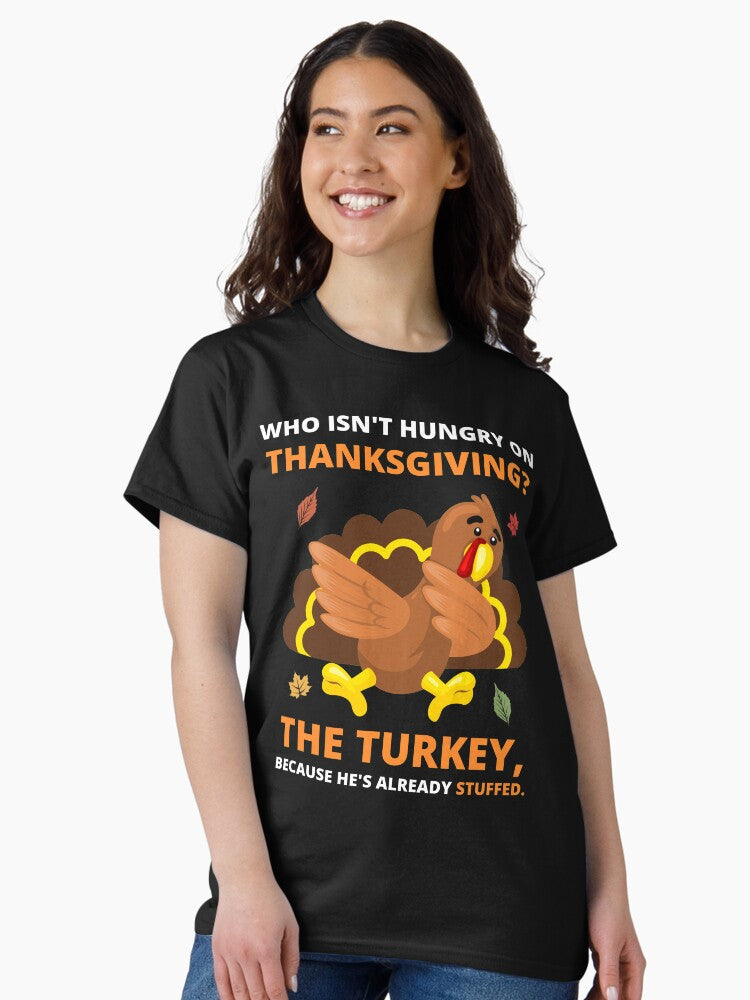 Funny Thanksgiving Joke Dabbing Stuffed Turkey Pun Fall Classic T-Shirt