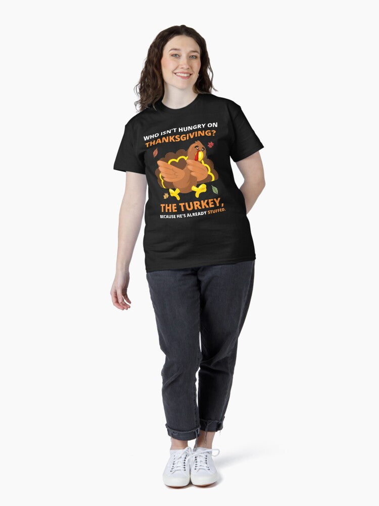 Funny Thanksgiving Joke Dabbing Stuffed Turkey Pun Fall Classic T-Shirt