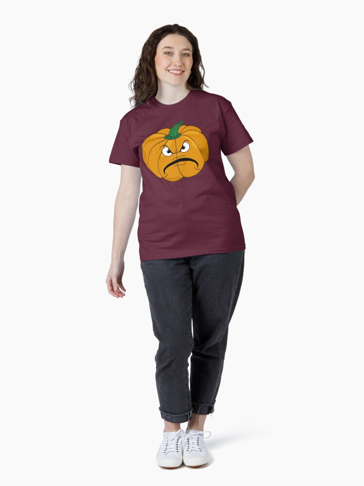 Funny Angry Halloween Pumpkin Classic T-Shirt