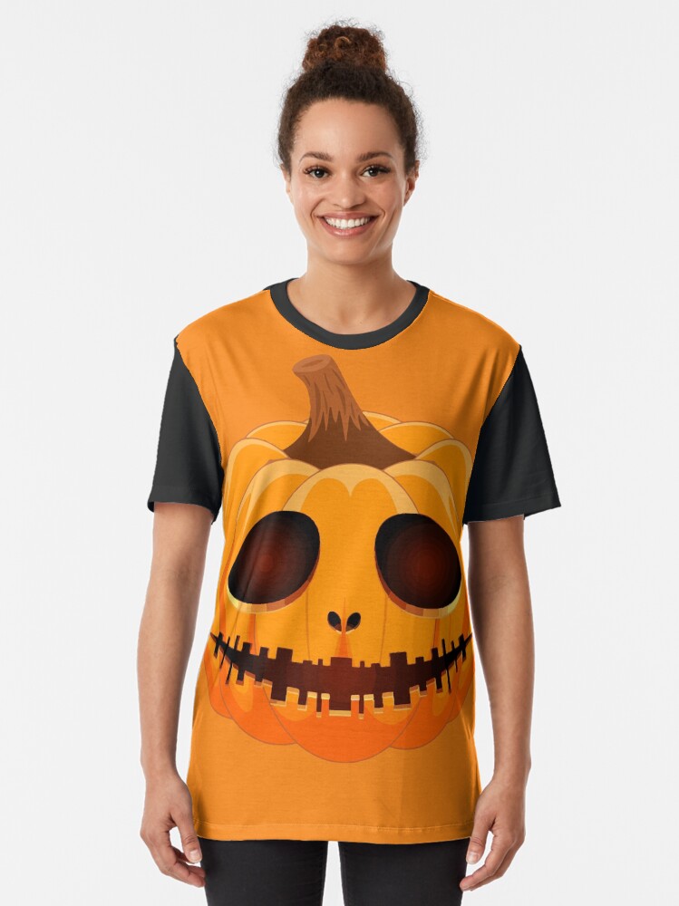 Scary Halloween Pumpkin Graphic T-Shirt