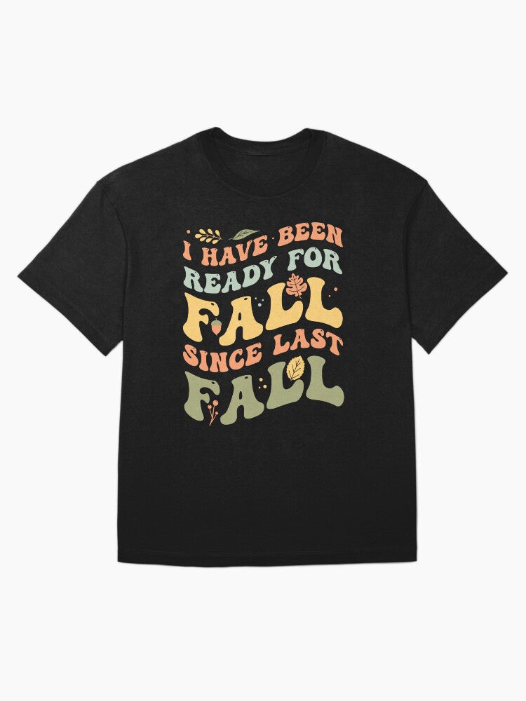 Funny Ready For Fall, Autumn Colors Retro, Groovy Leaves Oversized T-Shirt