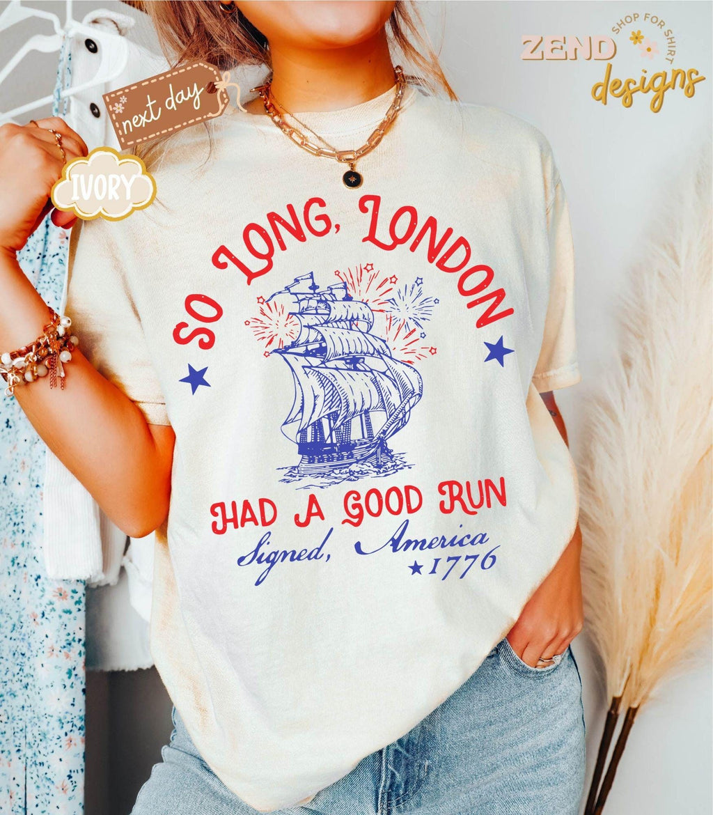 Comfort Colors Long London Good Run 4th July Patriotic Fourth July July 4th (1)