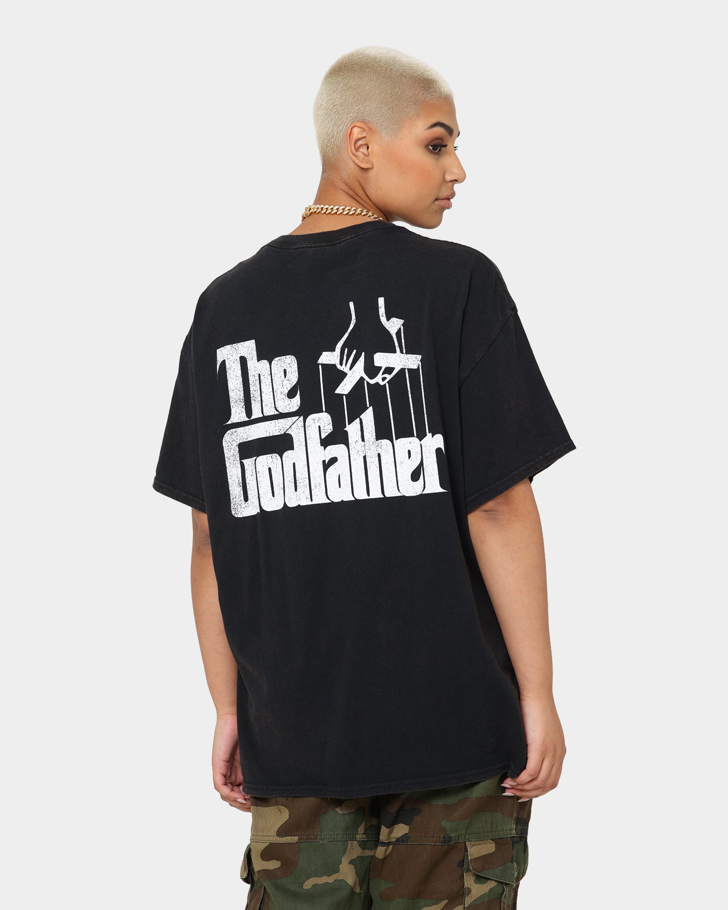 American Thrift X The Godfather The Don Vintage T-Shirt Black Wash Style001