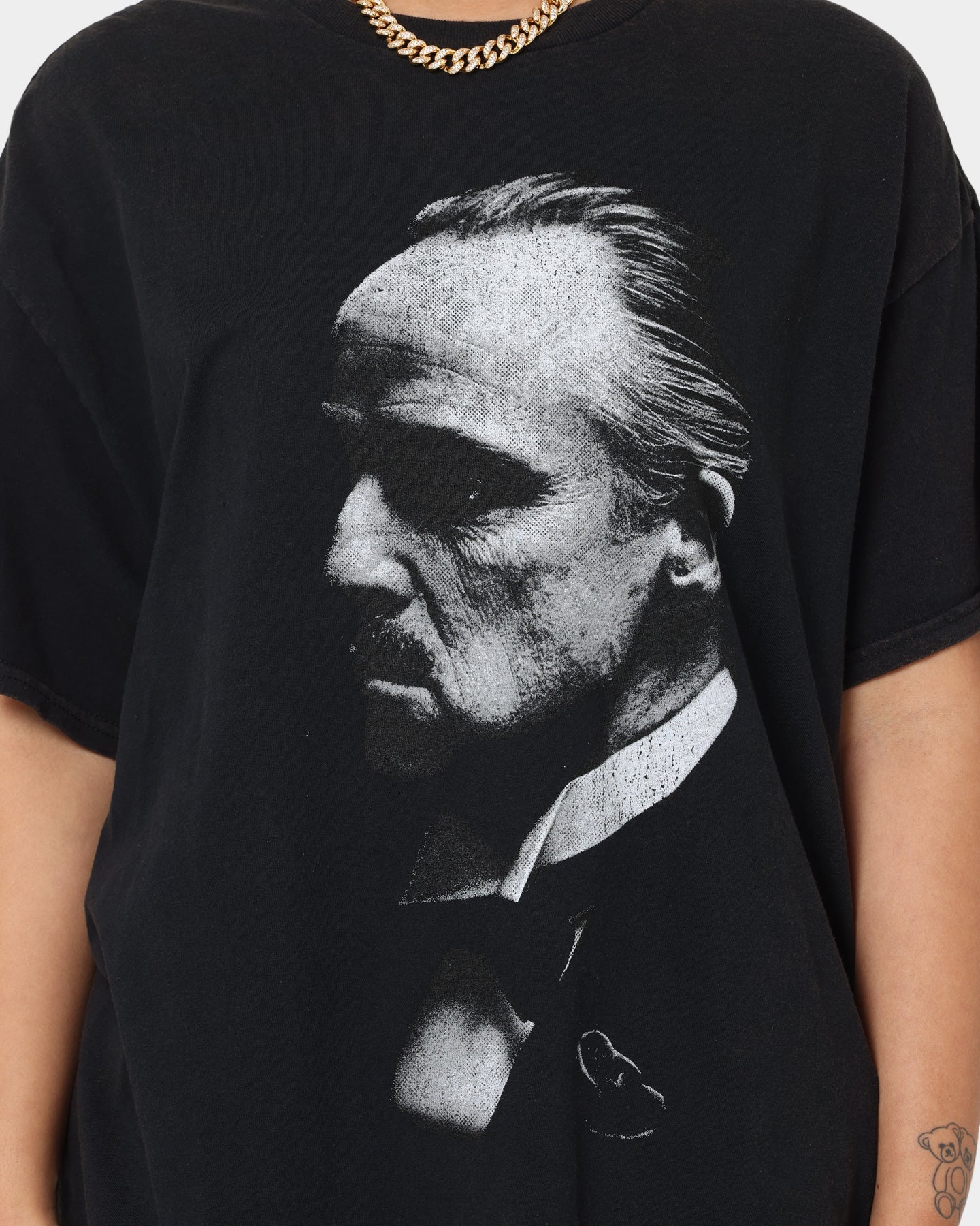 American Thrift X The Godfather The Don Vintage T-Shirt Black Wash Style001