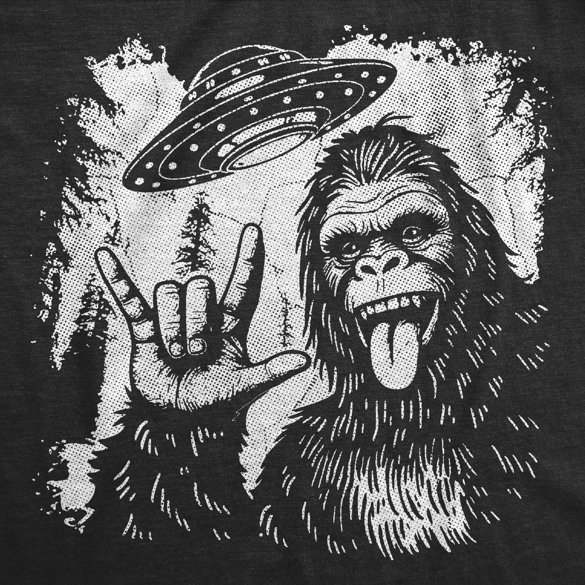 Bigfoot UFO Men's T Shirt