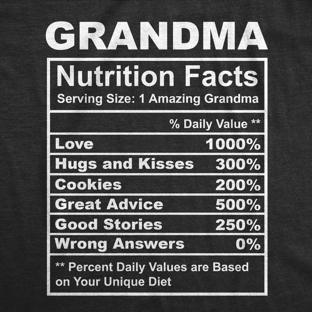 Grandma Nutrition Facts Women's T Shirt