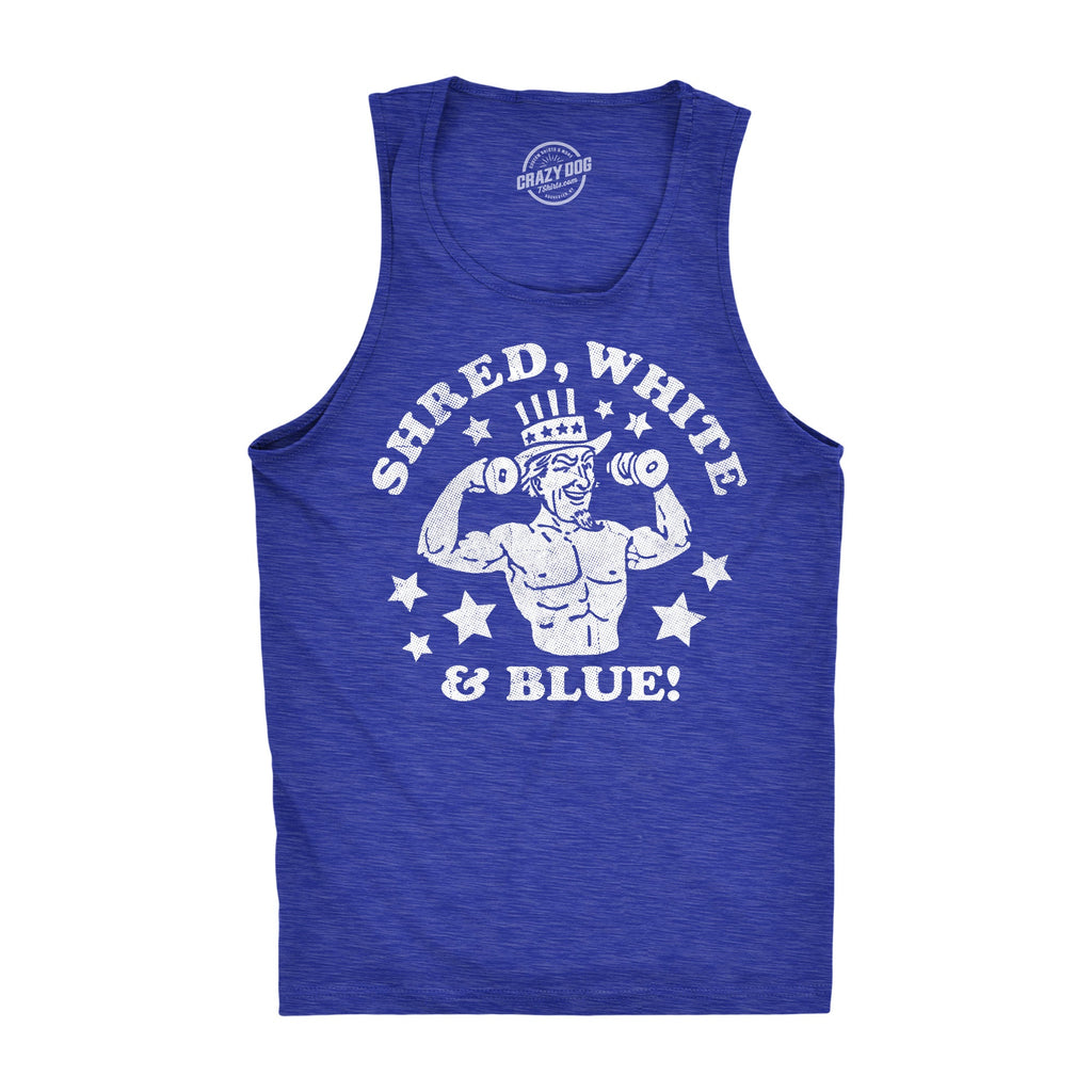 Shred White And Blue Men's Tank Top