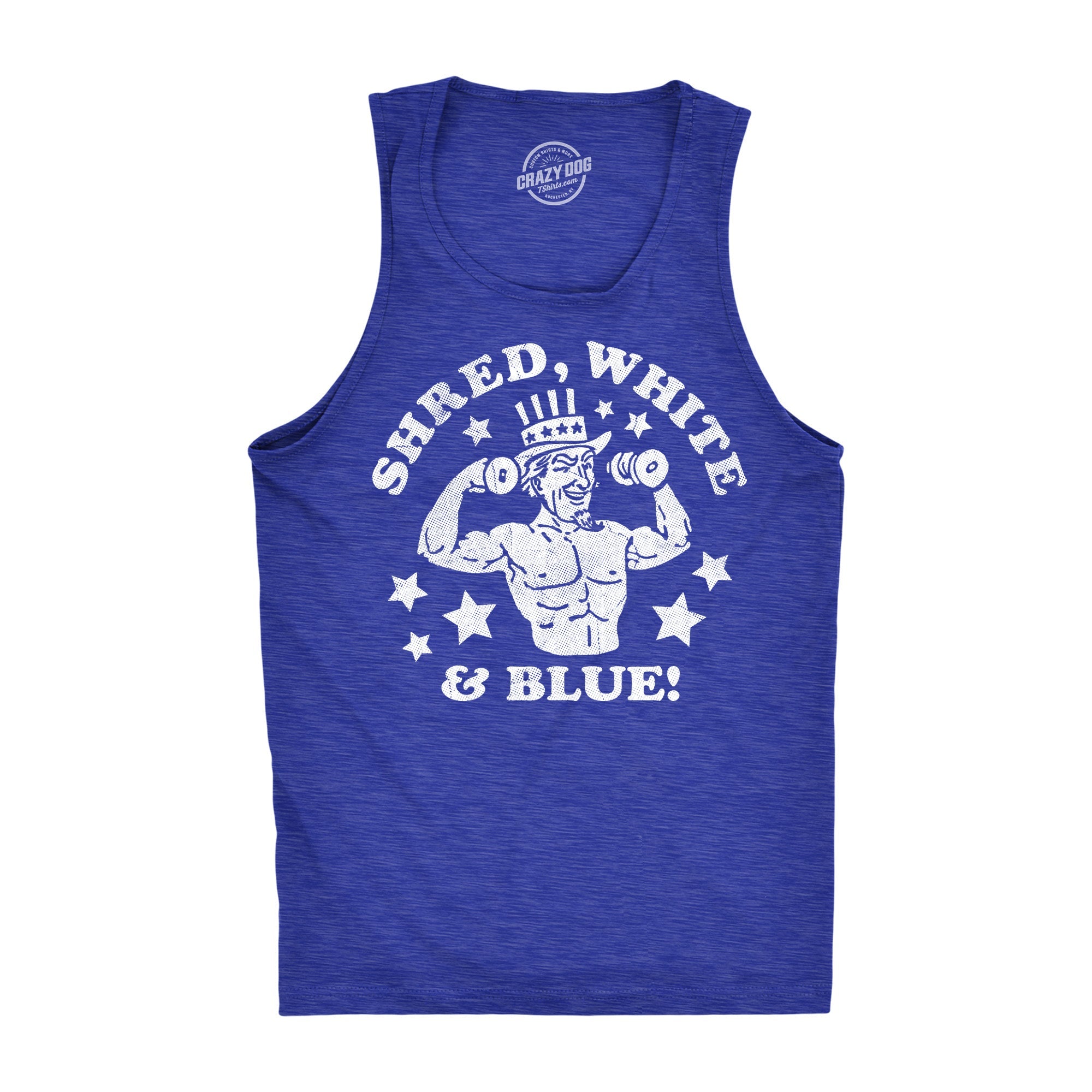 Shred White And Blue Men's Tank Top