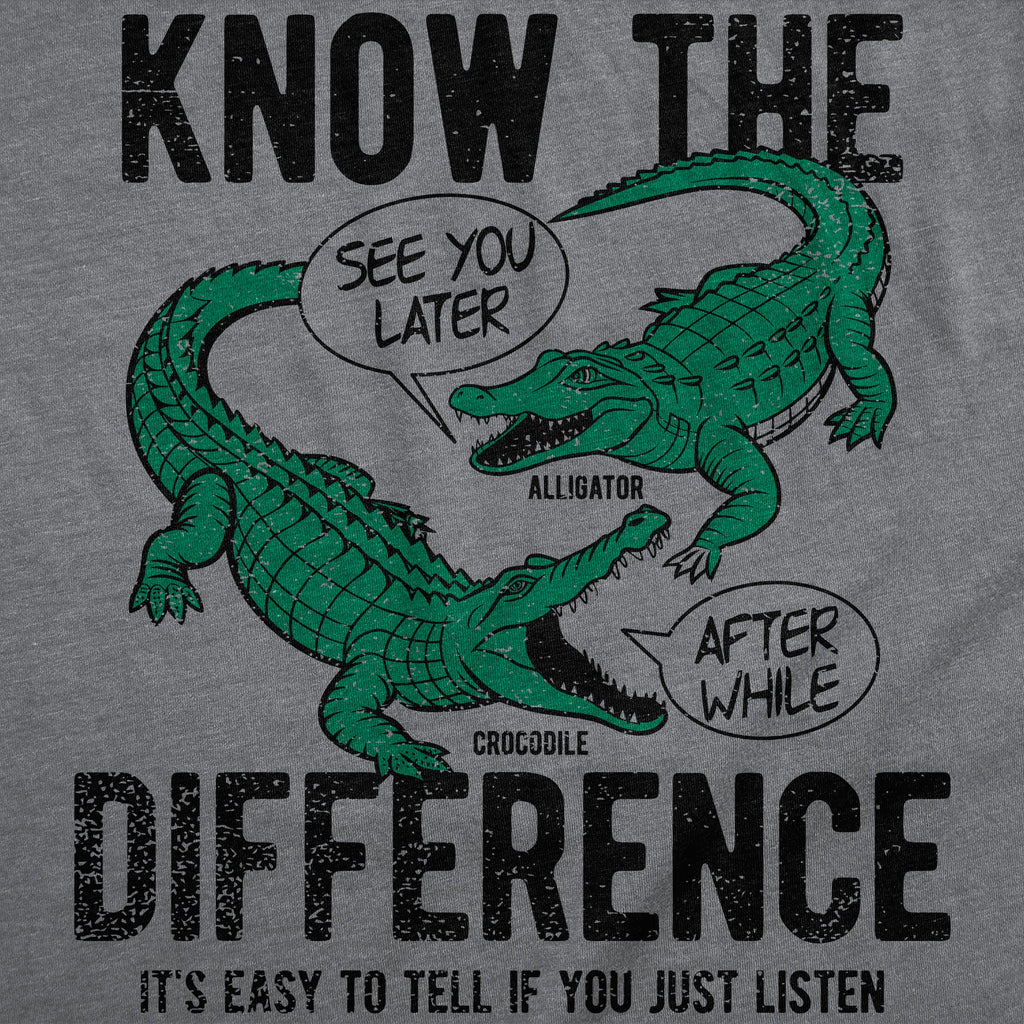 Know The Difference Alligator Crocodile Women's T Shirt