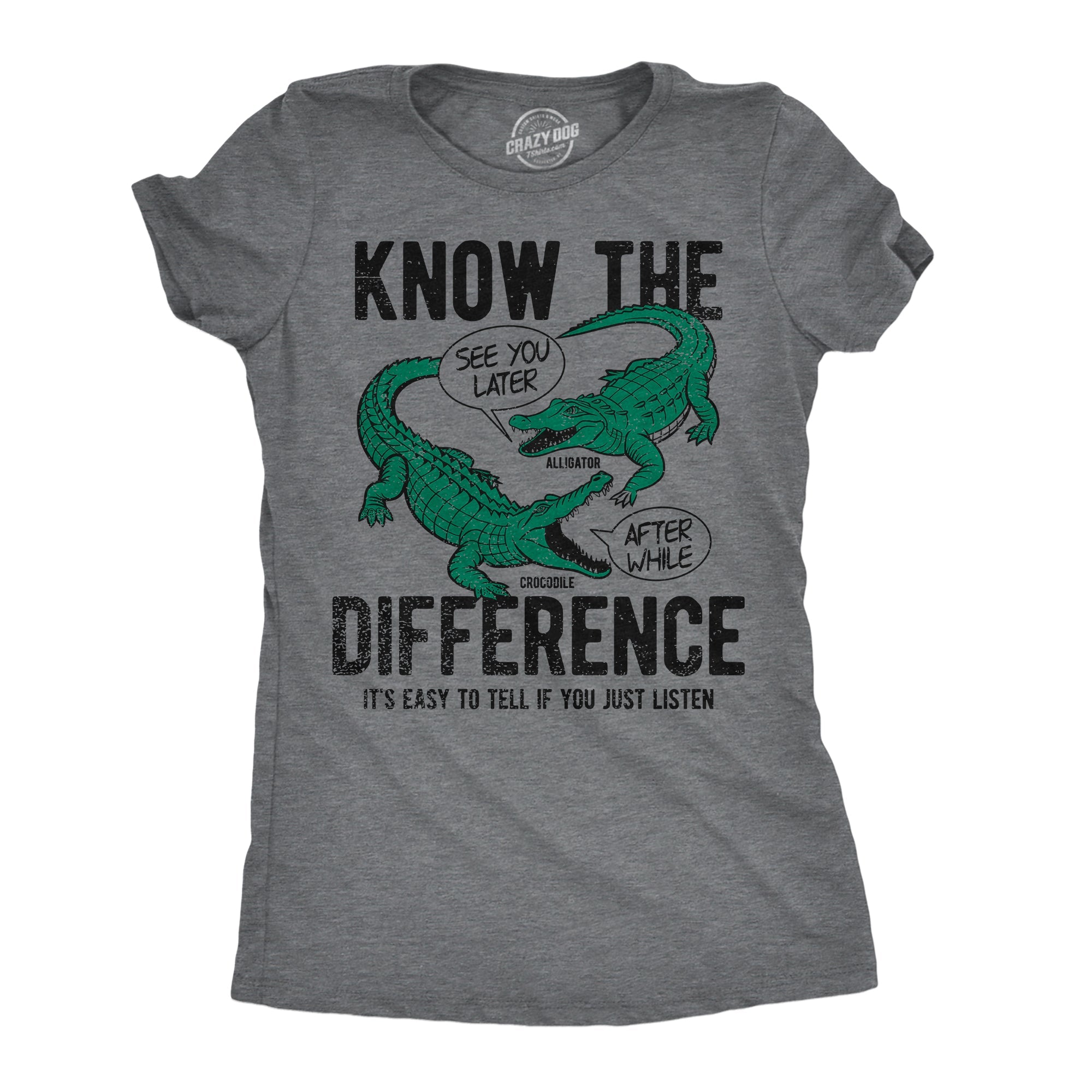 Know The Difference Alligator Crocodile Women's T Shirt