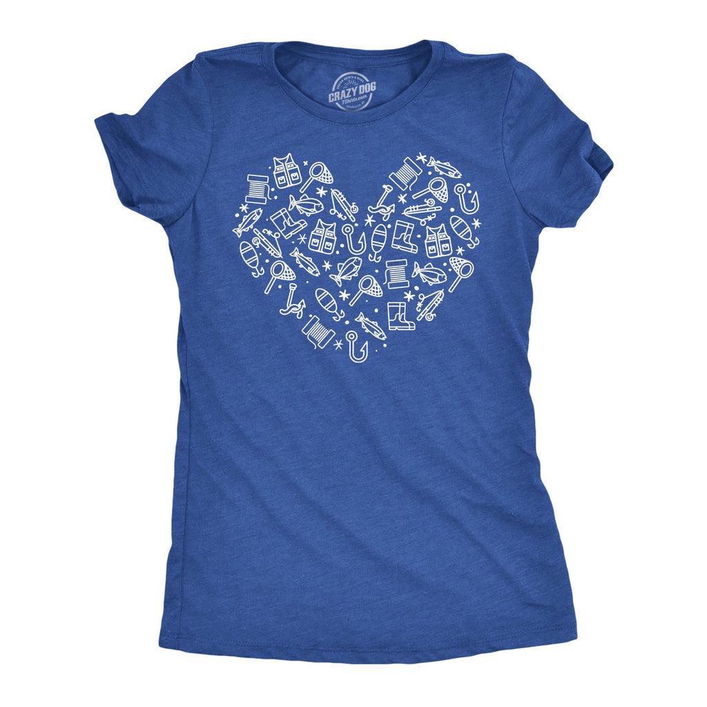 Fishing Heart Icons Women's T Shirt