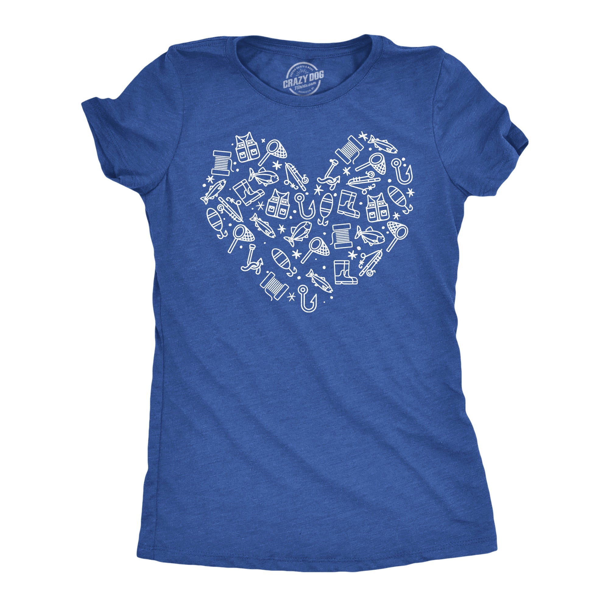 Fishing Heart Icons Women's T Shirt