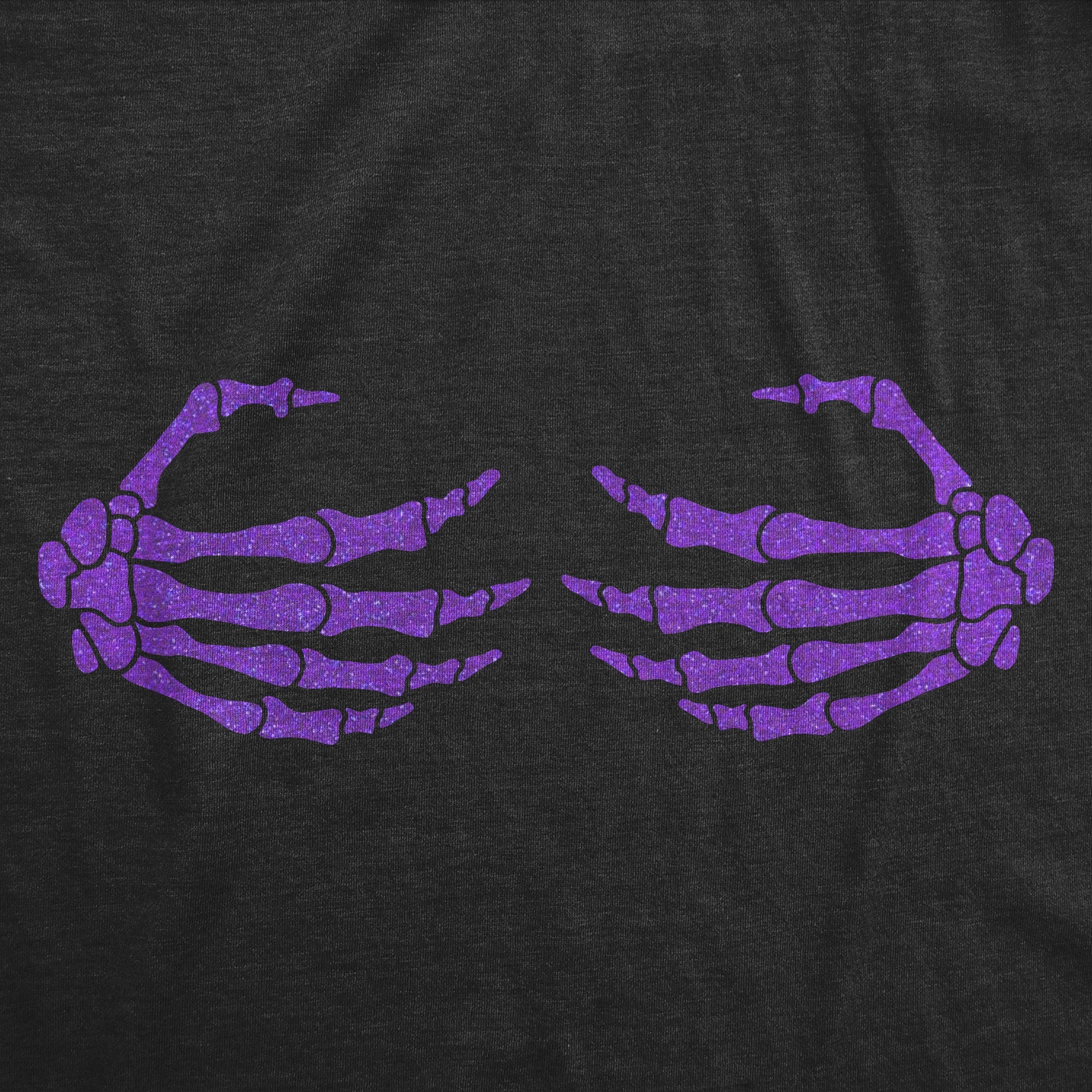 Glitter Skeleton Hands Boobs Women's T Shirt
