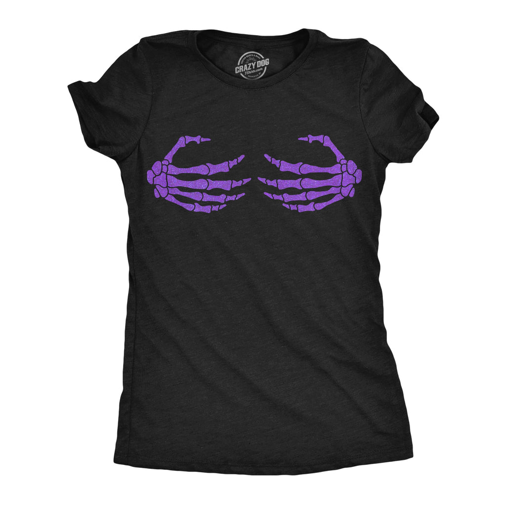 Glitter Skeleton Hands Boobs Women's T Shirt