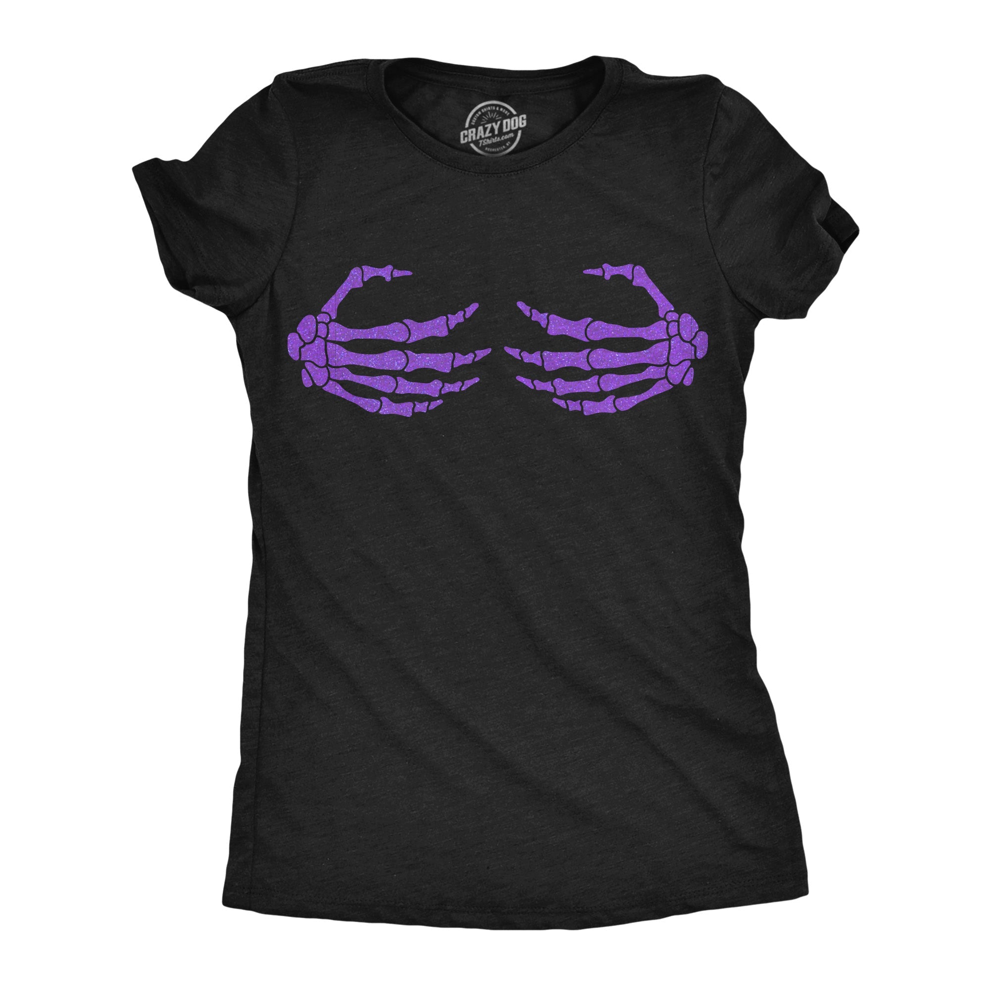 Glitter Skeleton Hands Boobs Women's T Shirt