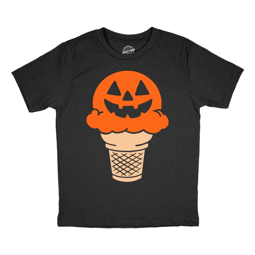Jack O Lantern Ice Cream Cone Youth T Shirt