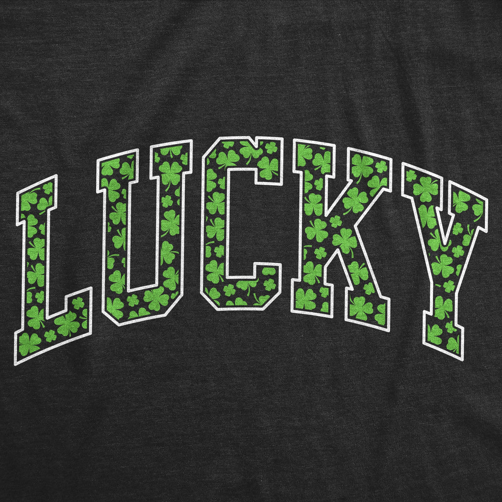 Lucky Text Clovers Women's T Shirt