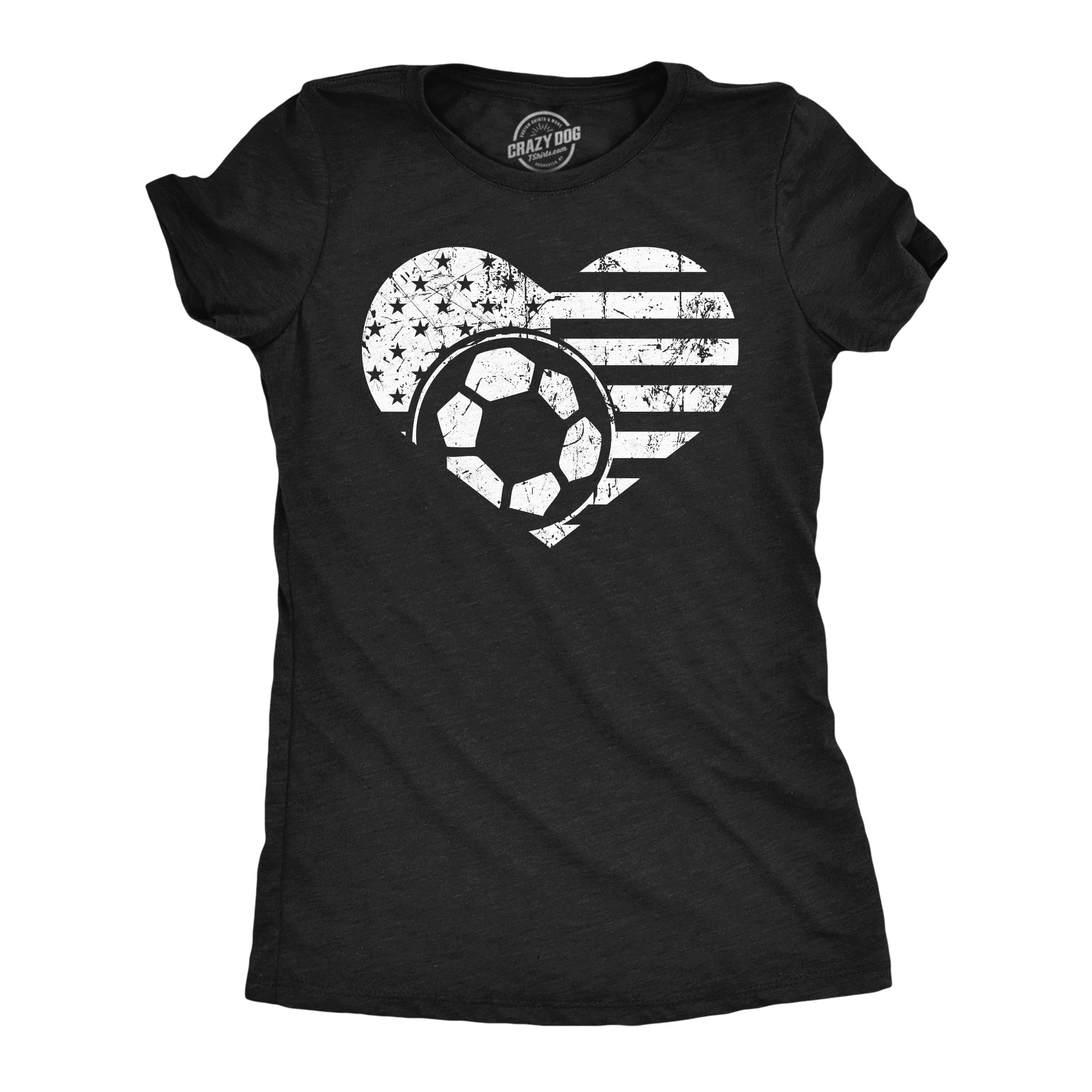 Soccer Flag Heart Women's T Shirt