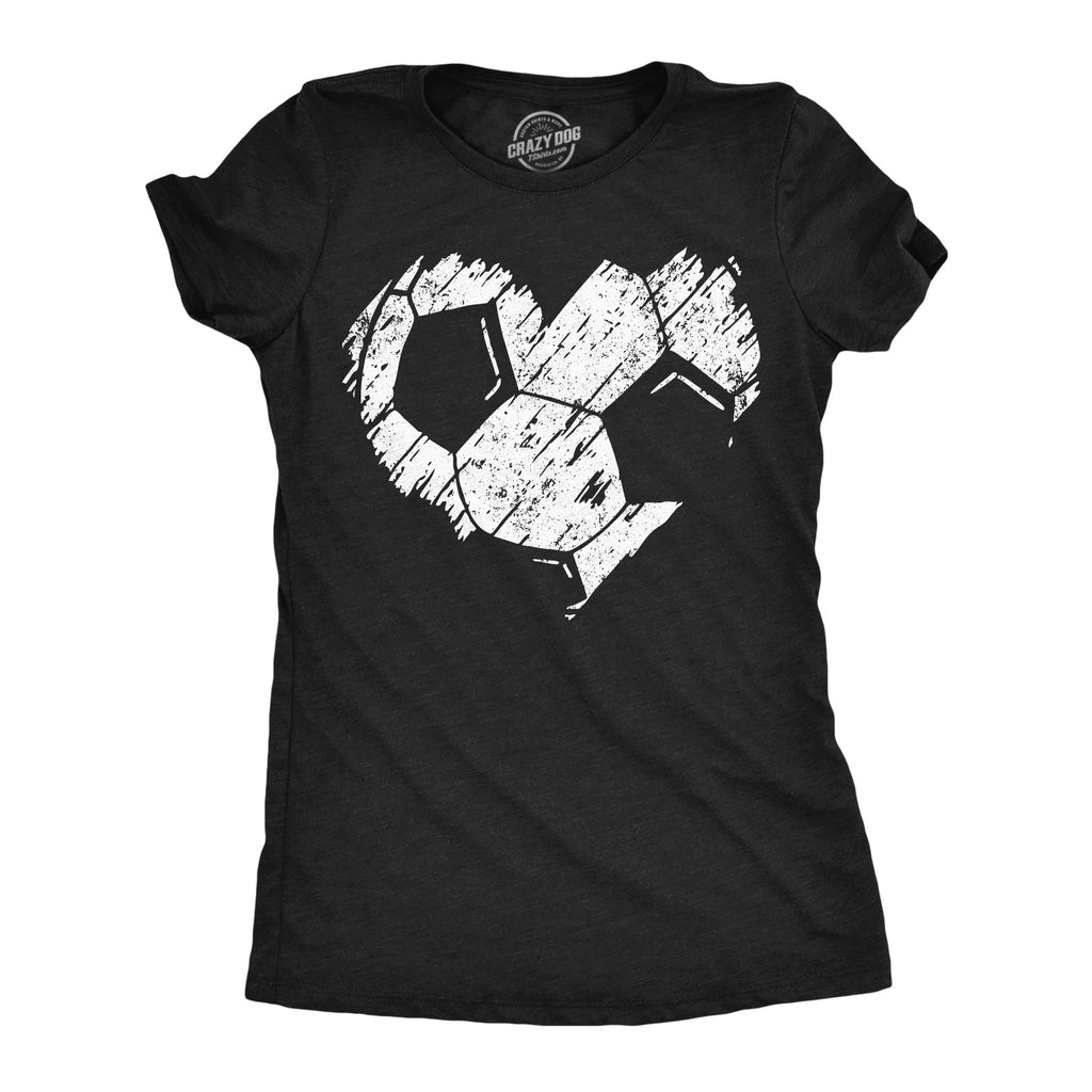 Soccer Ball Scribble Heart Women's T Shirt