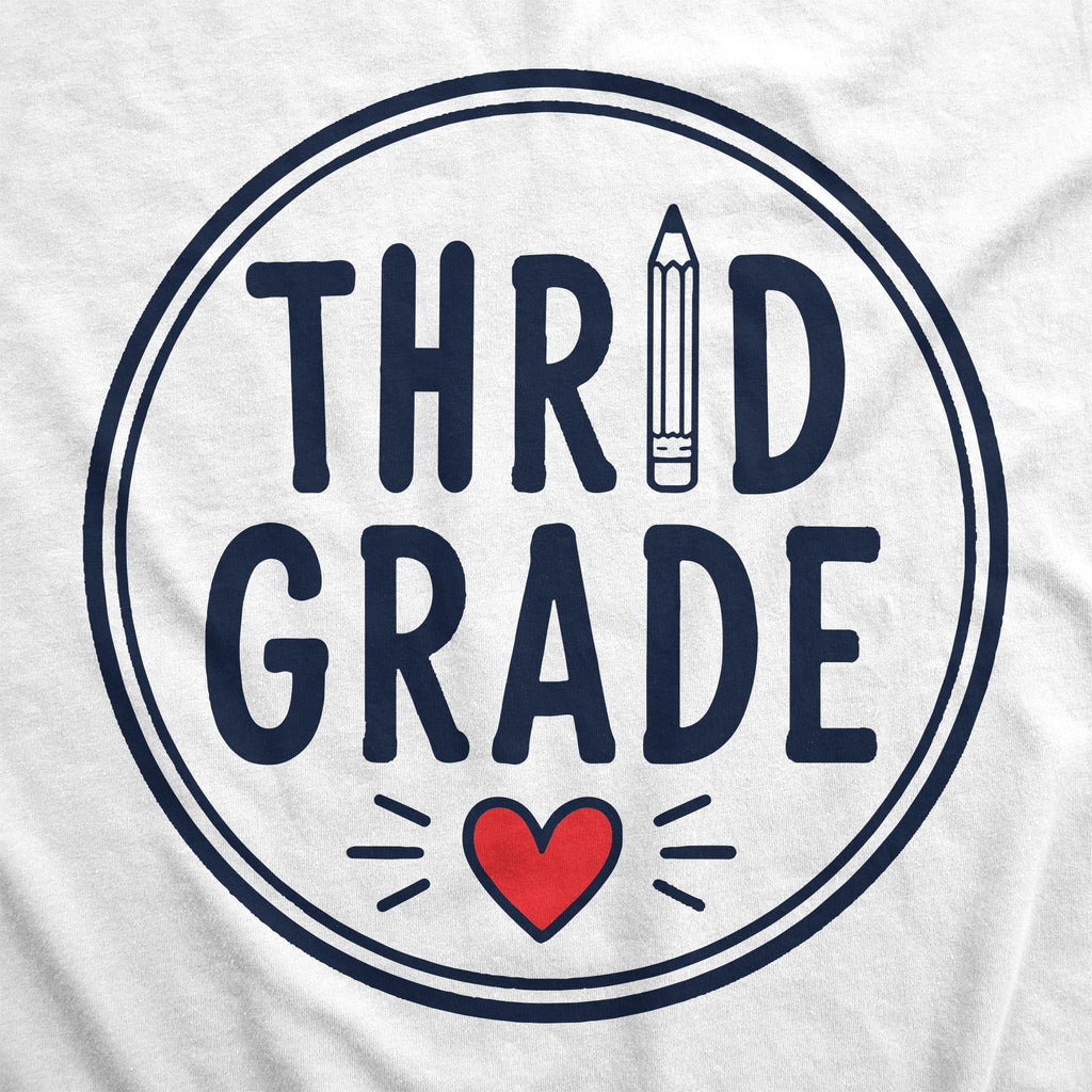 Third Grade Pencil Circle Heart Youth T Shirt