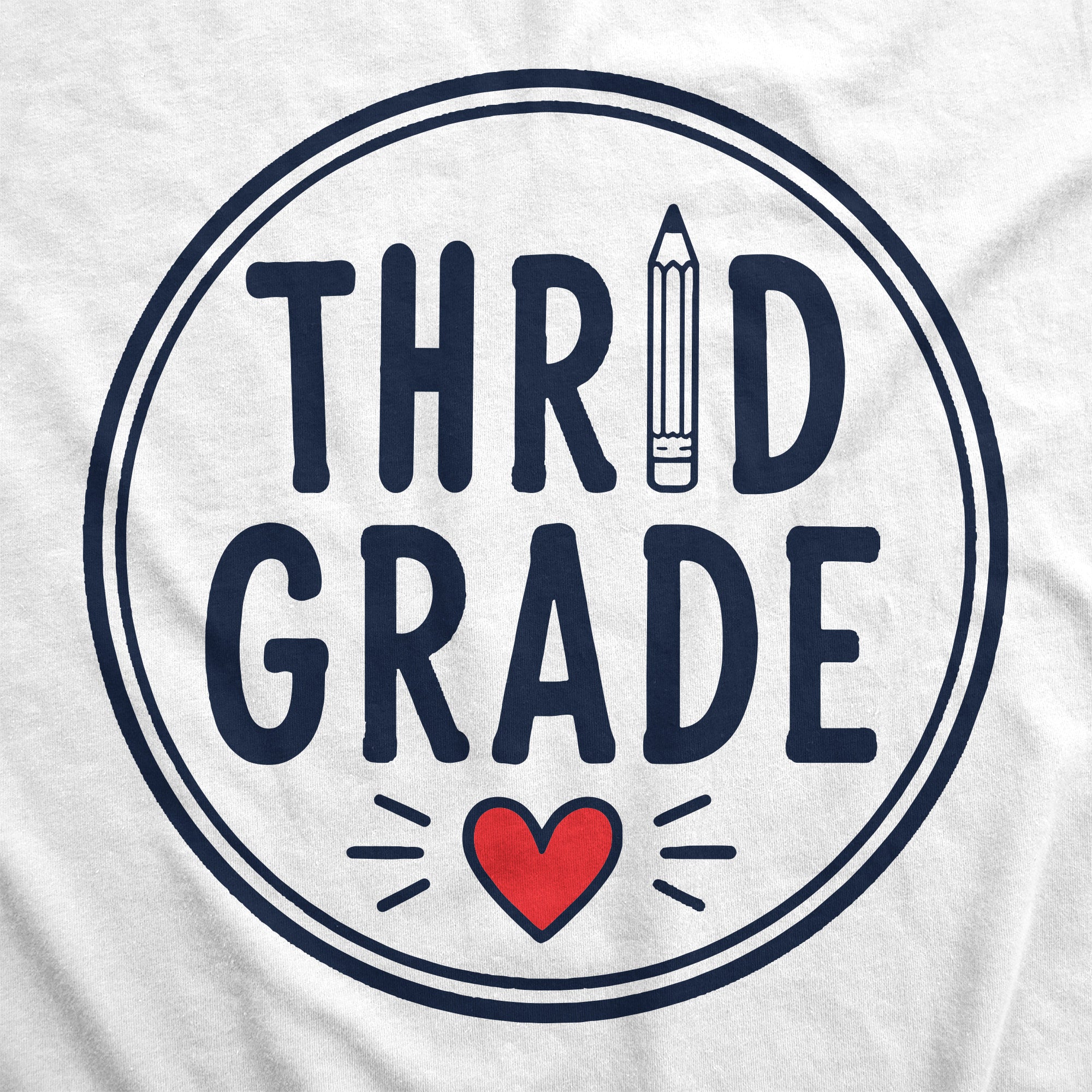 Third Grade Pencil Circle Heart Youth T Shirt