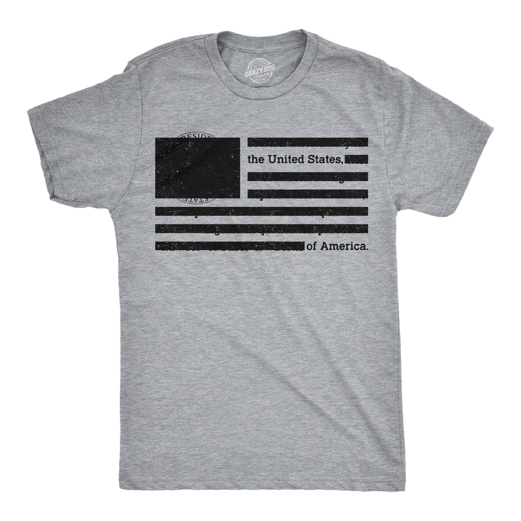 USA Flag Redacted Men's T Shirt