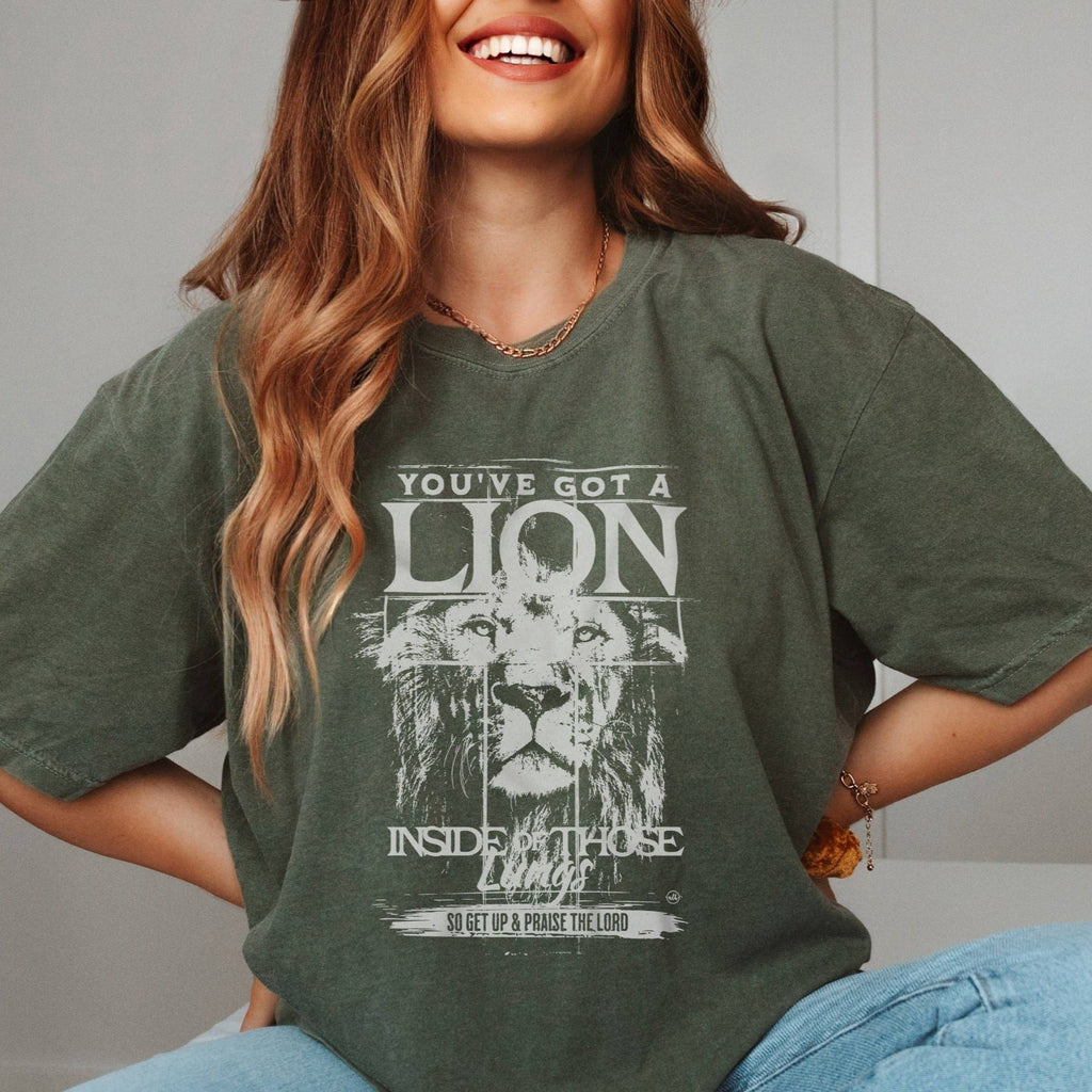Lion Inside Those Lungs Moss Christian Tee