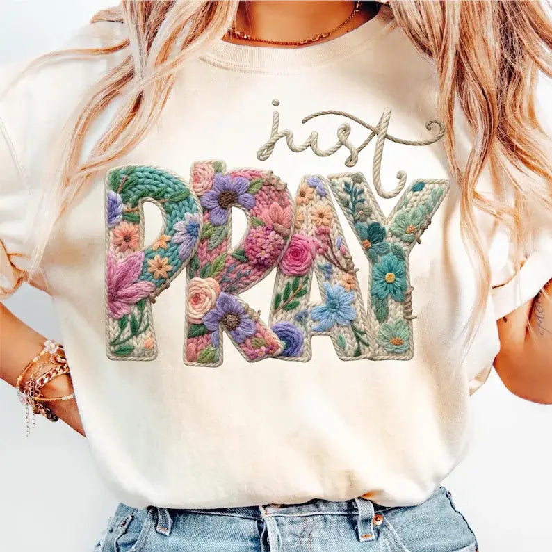 Just Pray Faux Yarn T-Shirt
