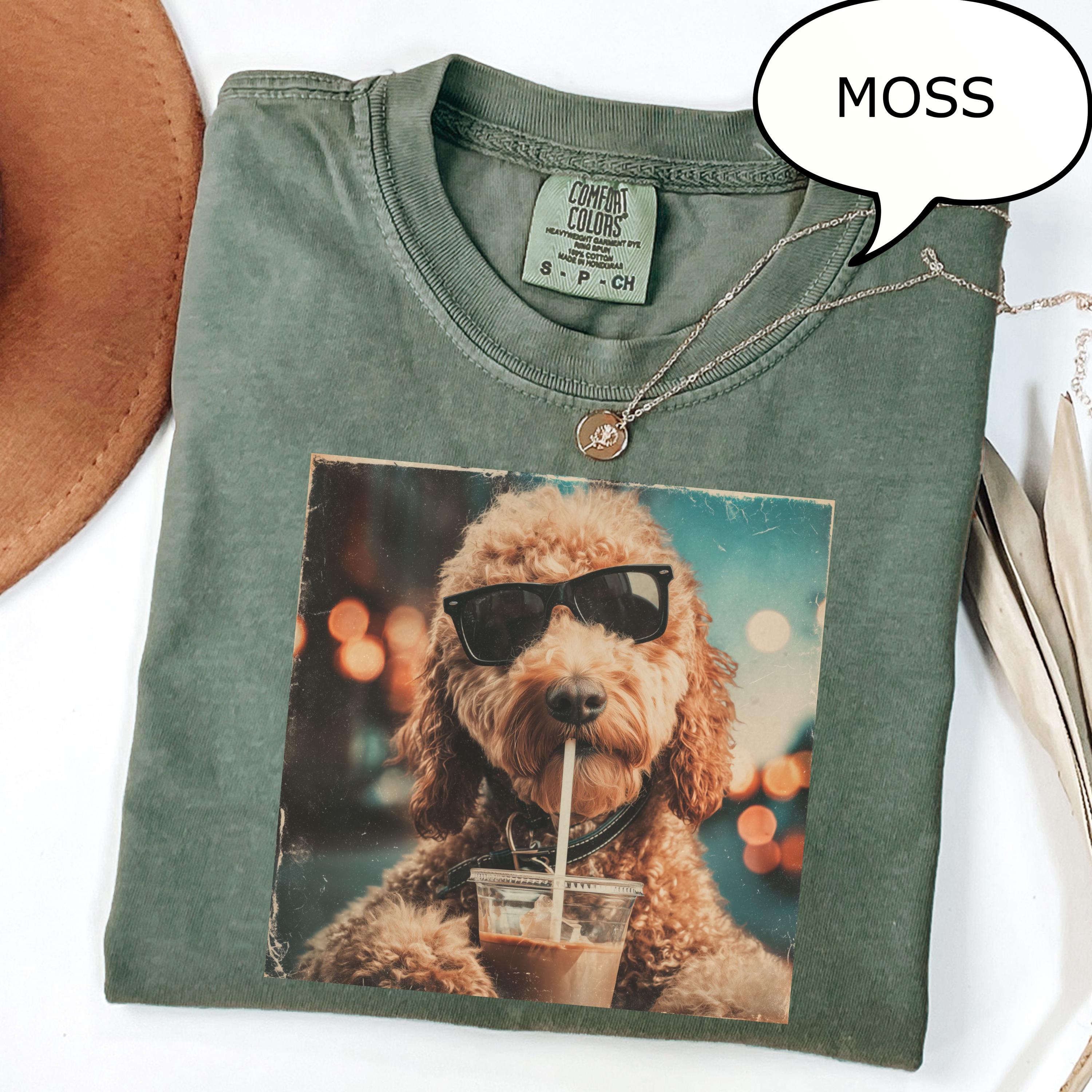 Comfort Colors Goldendoodle Drinking Iced Coffee Dog Lover Coffee Dog Pet Owner (2)