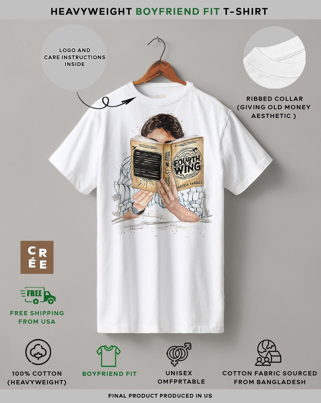 Fourth Wing Book Heavyweight Boyfriend Fit Hair Color Skin Options (2)
