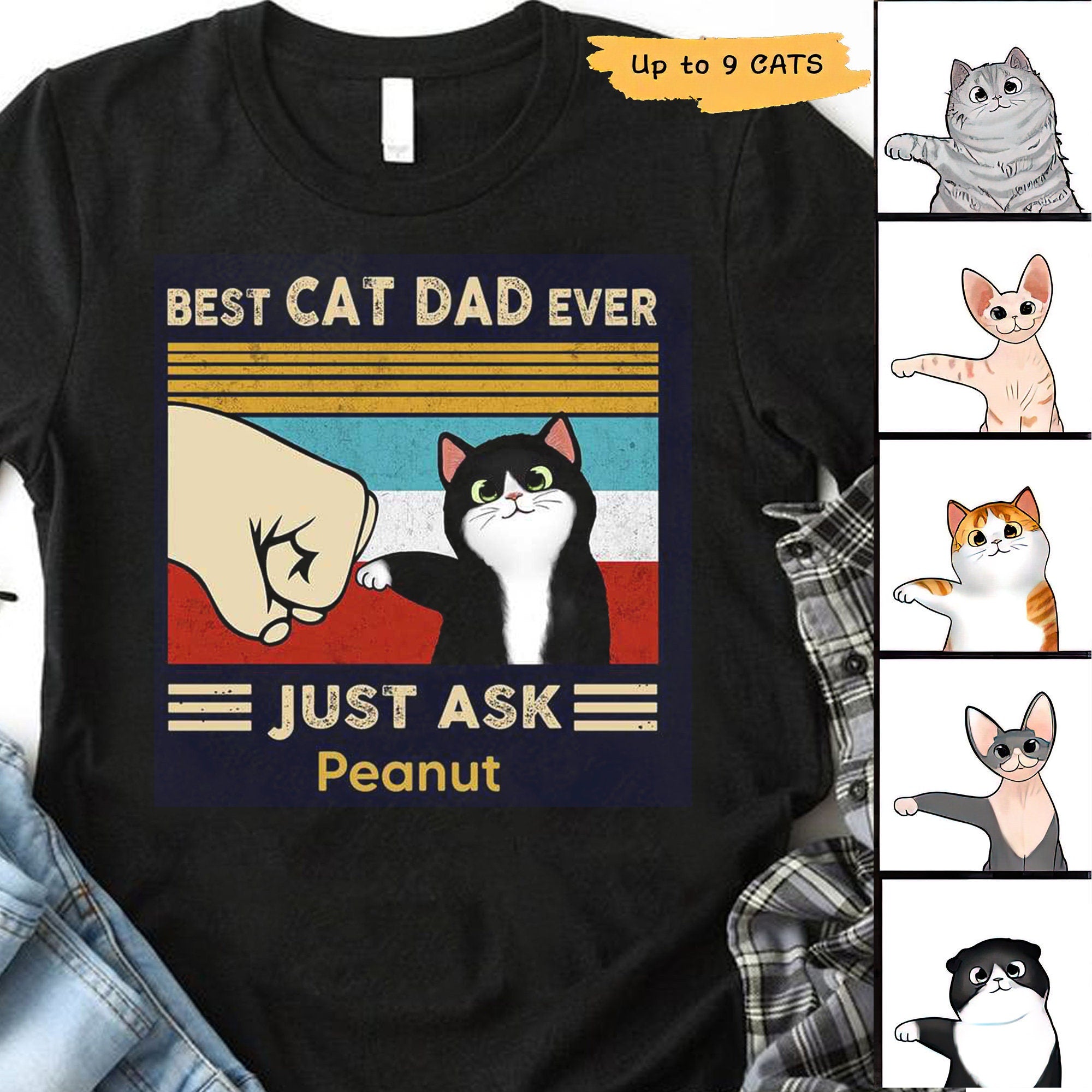 Cat Dad Ever Personalized Cat Dad Cat Dad Papa Father'S Day Cat Owner (2)