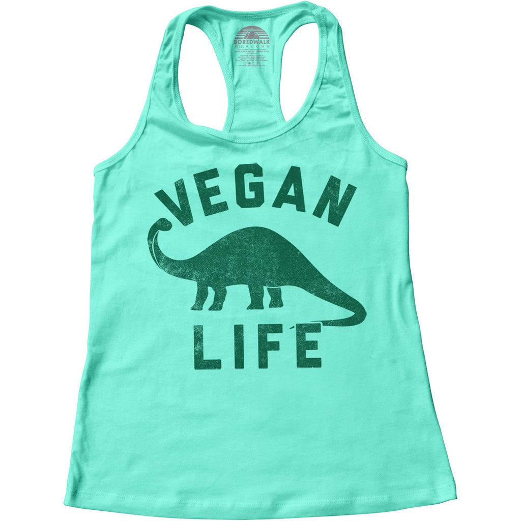 Women's Brontosaurus Vegan Life Racerback Tank Top