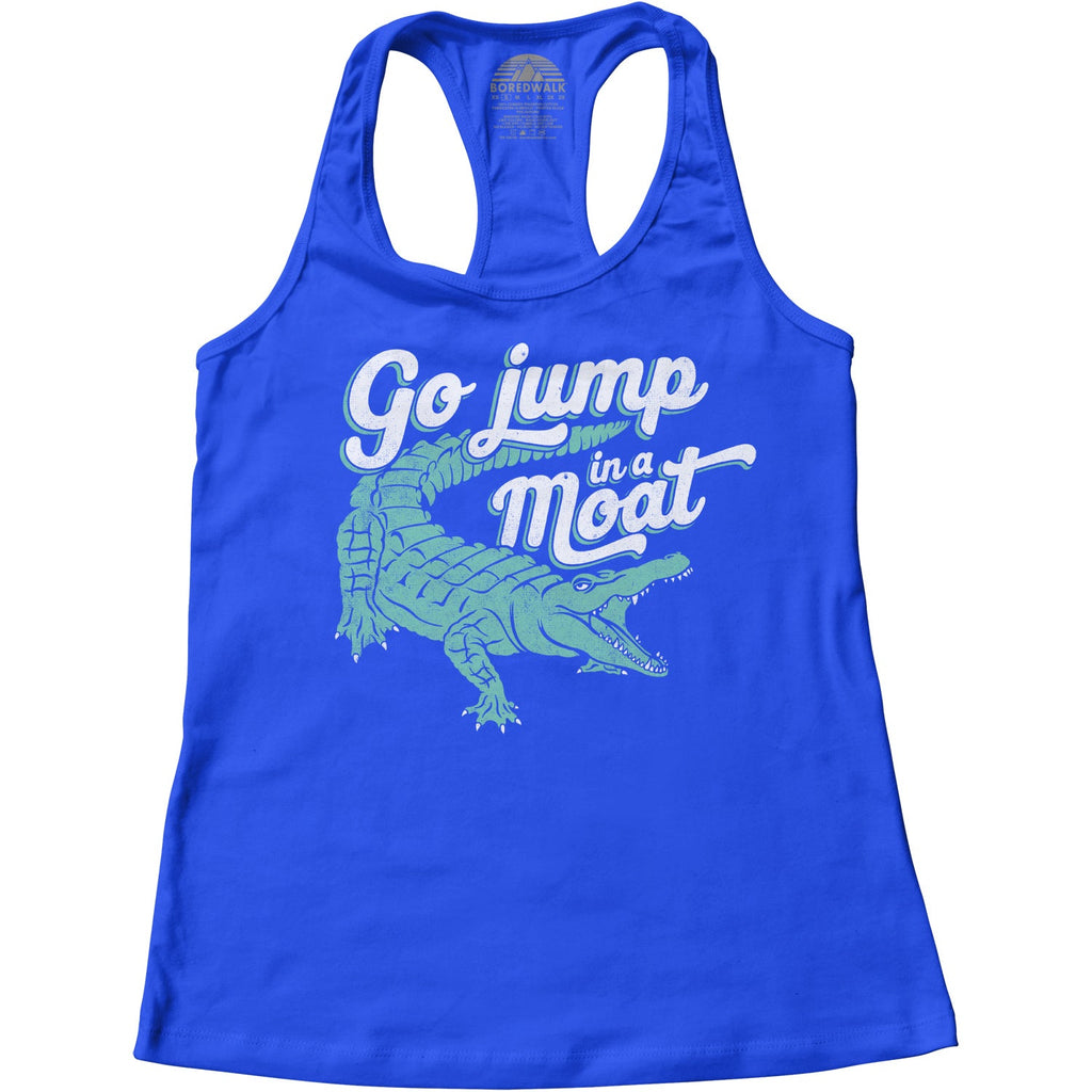Women's Go Jump in a Moat Alligator Racerback Tank Top