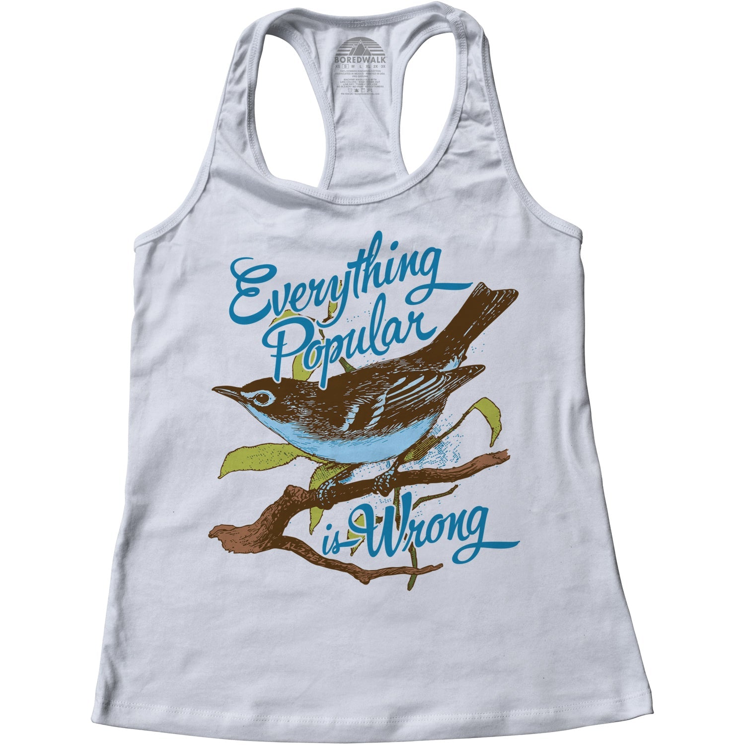 Women's Everything Popular is Wrong Bird Racerback Tank Top